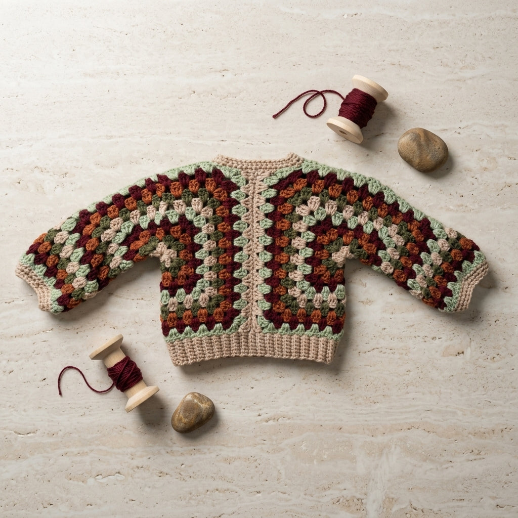 Hexagon Baby Cardigan | Crochet Pattern PDF
