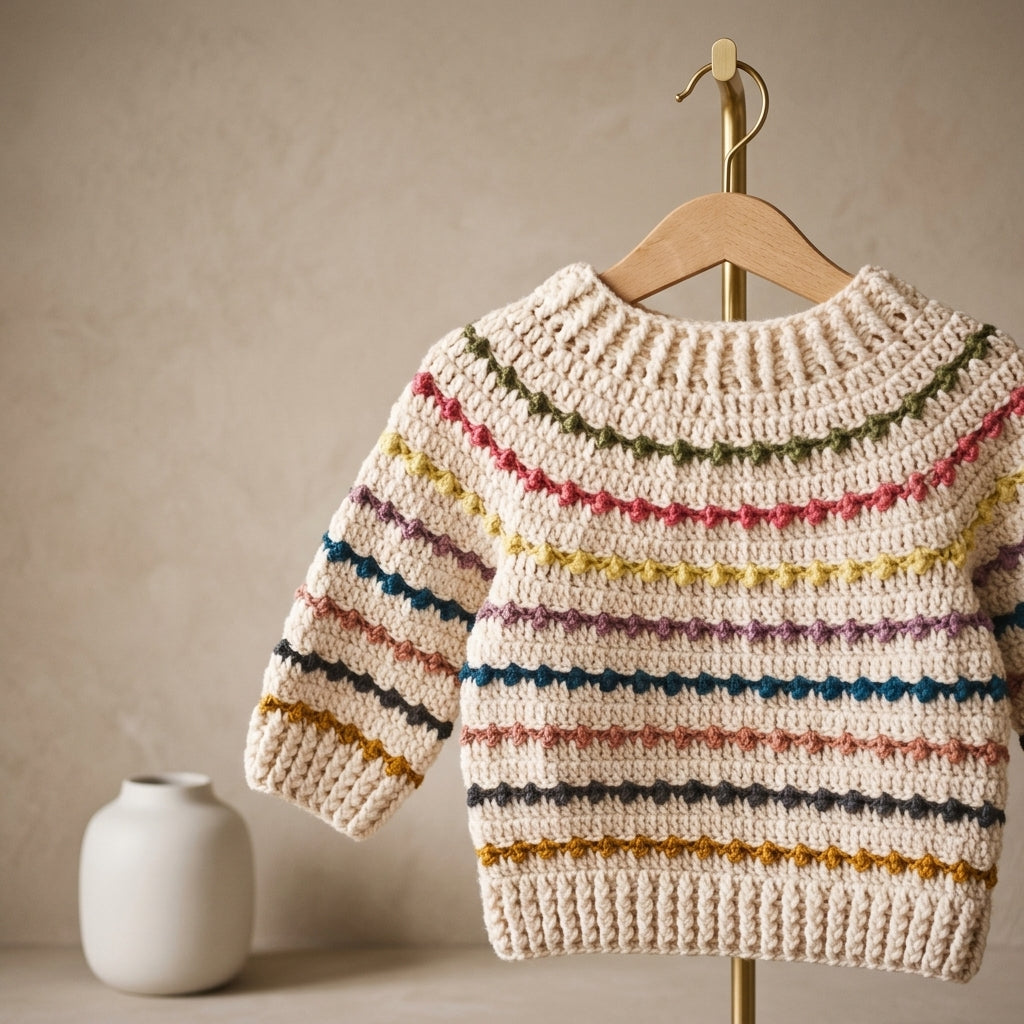 Rainbow Sweater Baby Sweater | Crochet Pattern PDF