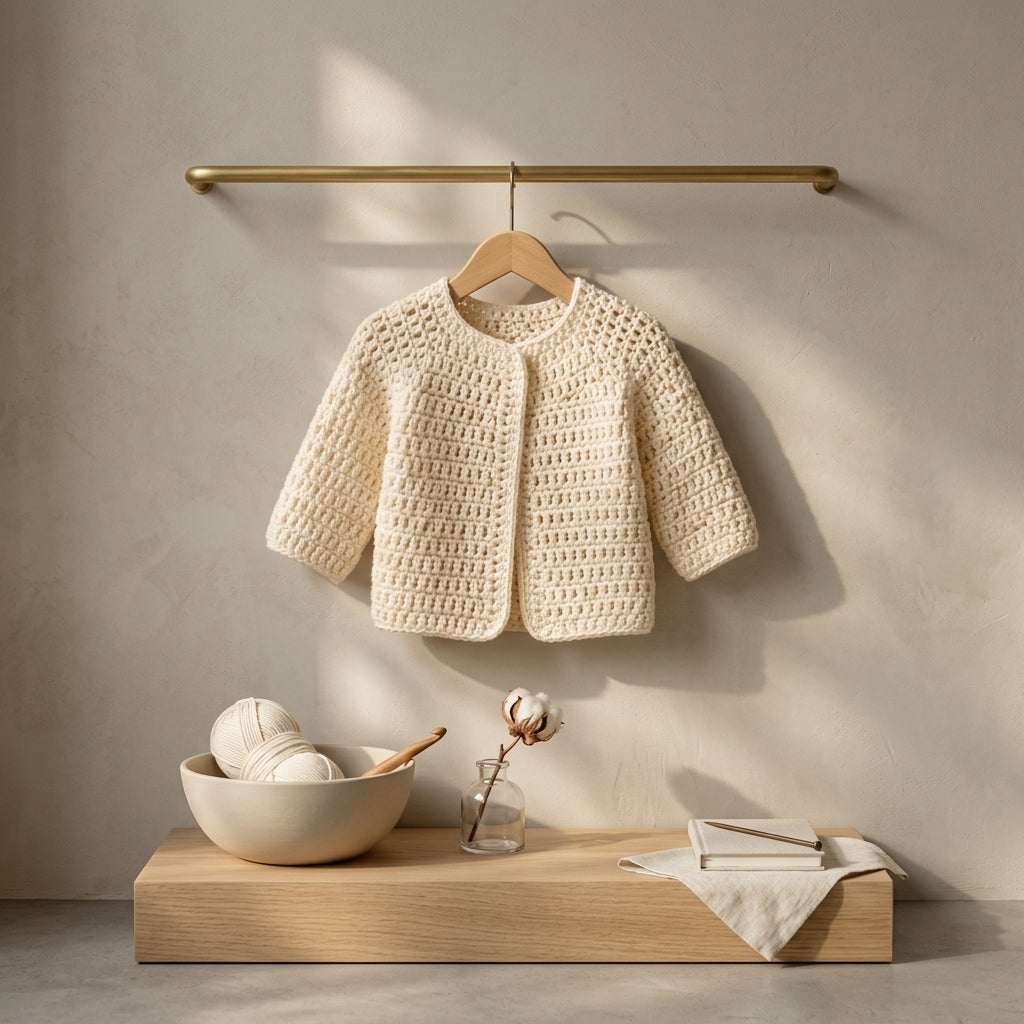 Raglan Baby Cardigan Top-Down v4 | Crochet Pattern PDF