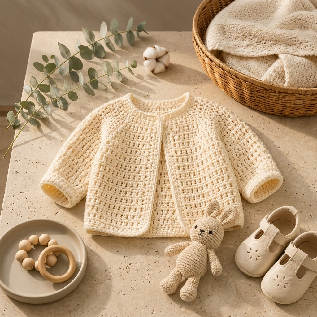 Raglan Baby Cardigan Top-Down v4 | Crochet Pattern PDF