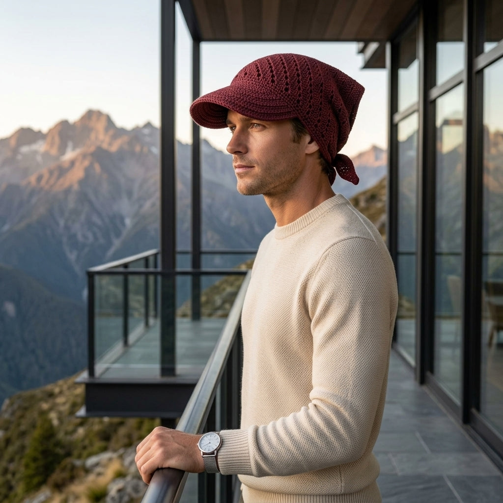Unisex Boho Visor Cap | Crochet Bandana Pattern PDF