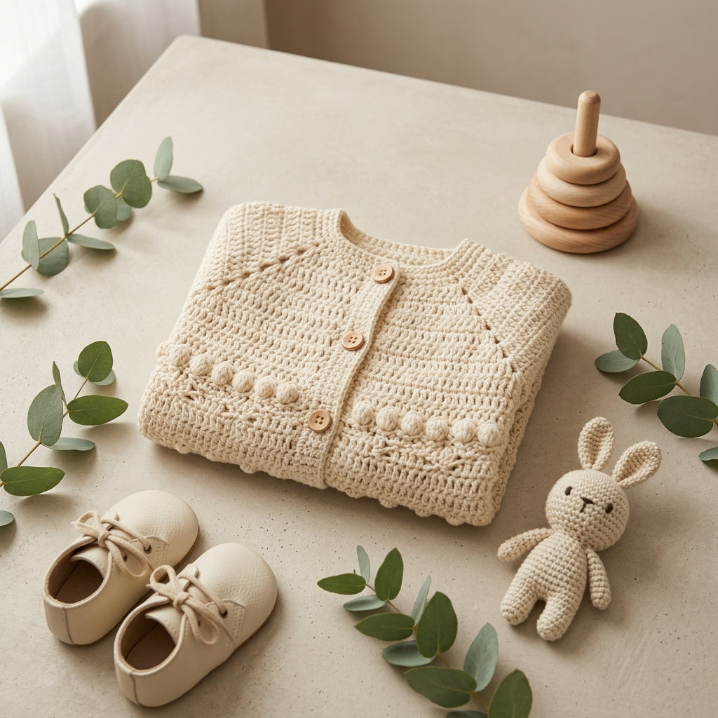 Raglan Baby Cardigan Top-Down v4 | Crochet Pattern PDF