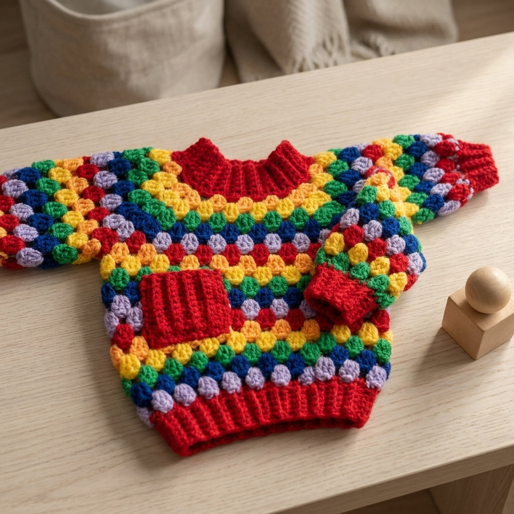 Granny Square Baby Sweater | Crochet Pattern PDF