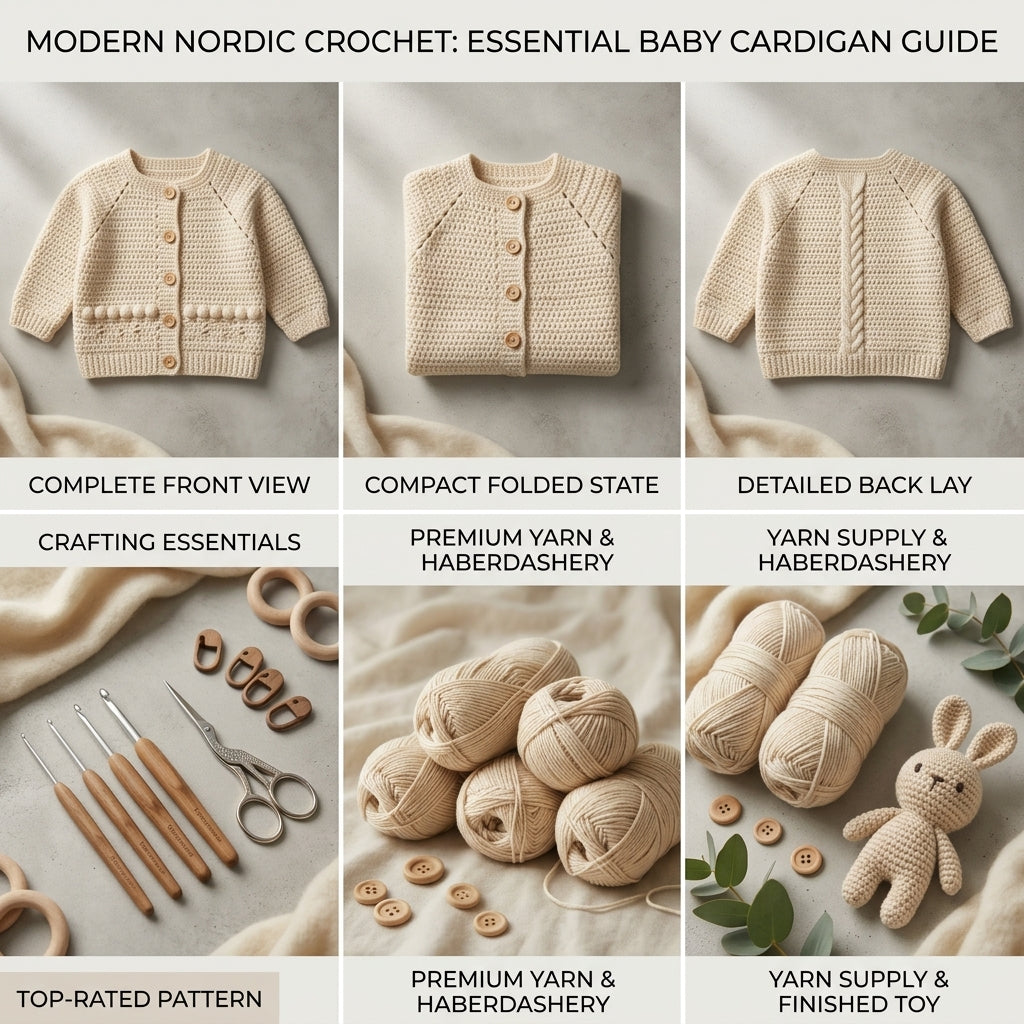Raglan Baby Cardigan Top-Down v4 | Crochet Pattern PDF
