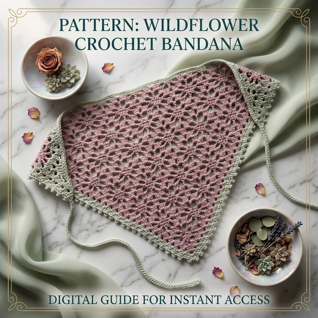 Floral Lace Boho Headwrap | Beginner Crochet Pattern PDF