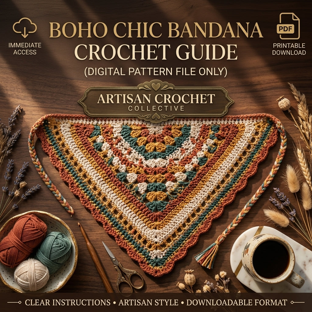 Floral Lace Boho Headwrap | Beginner Crochet Pattern PDF