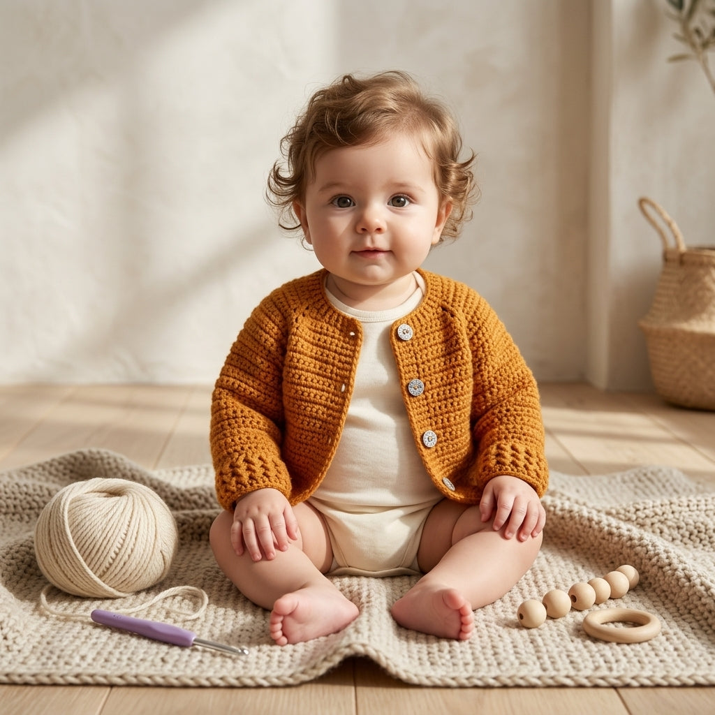 Hoodie Cardigan Kids Baby Hoodie | Crochet Pattern PDF