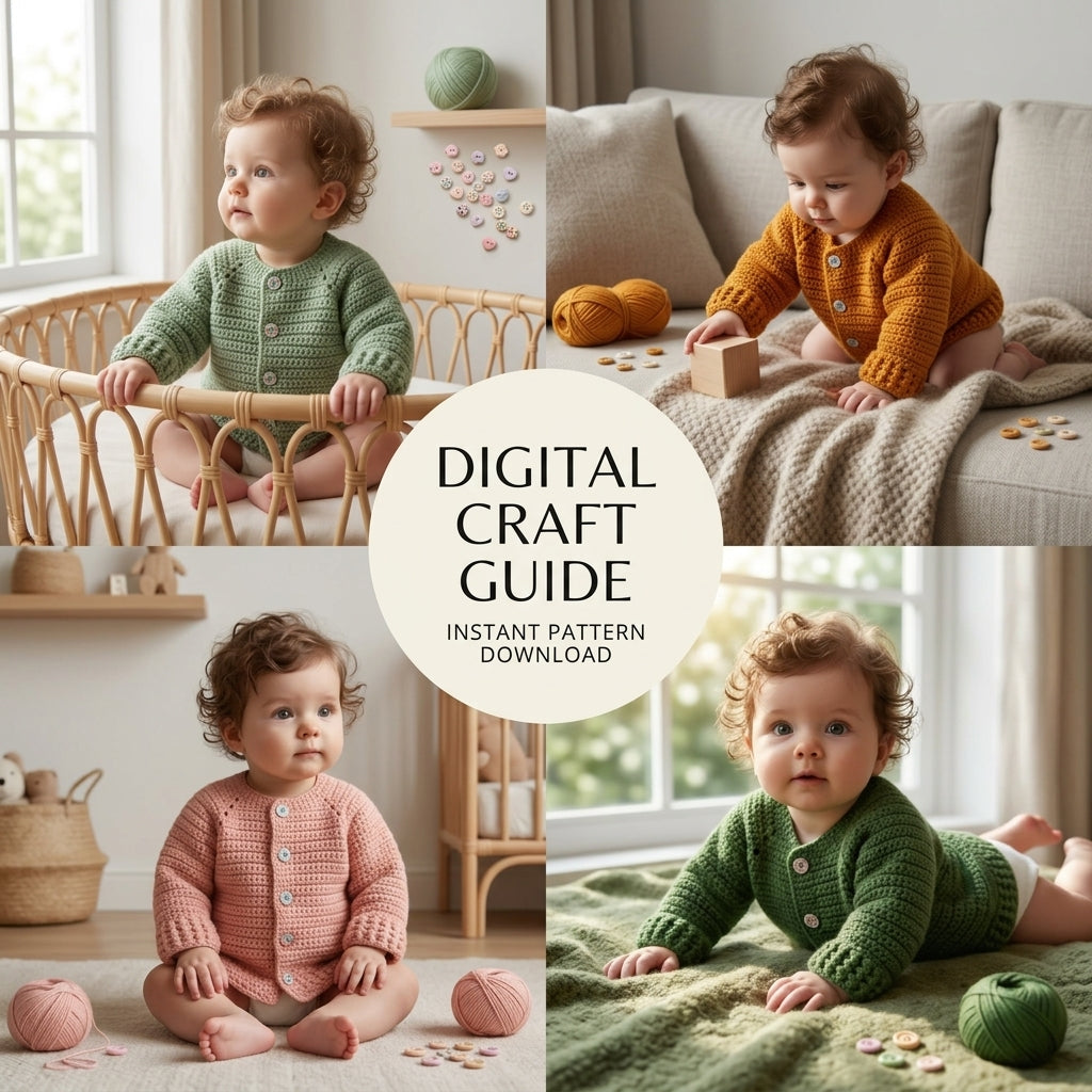Hoodie Cardigan Kids Baby Hoodie | Crochet Pattern PDF