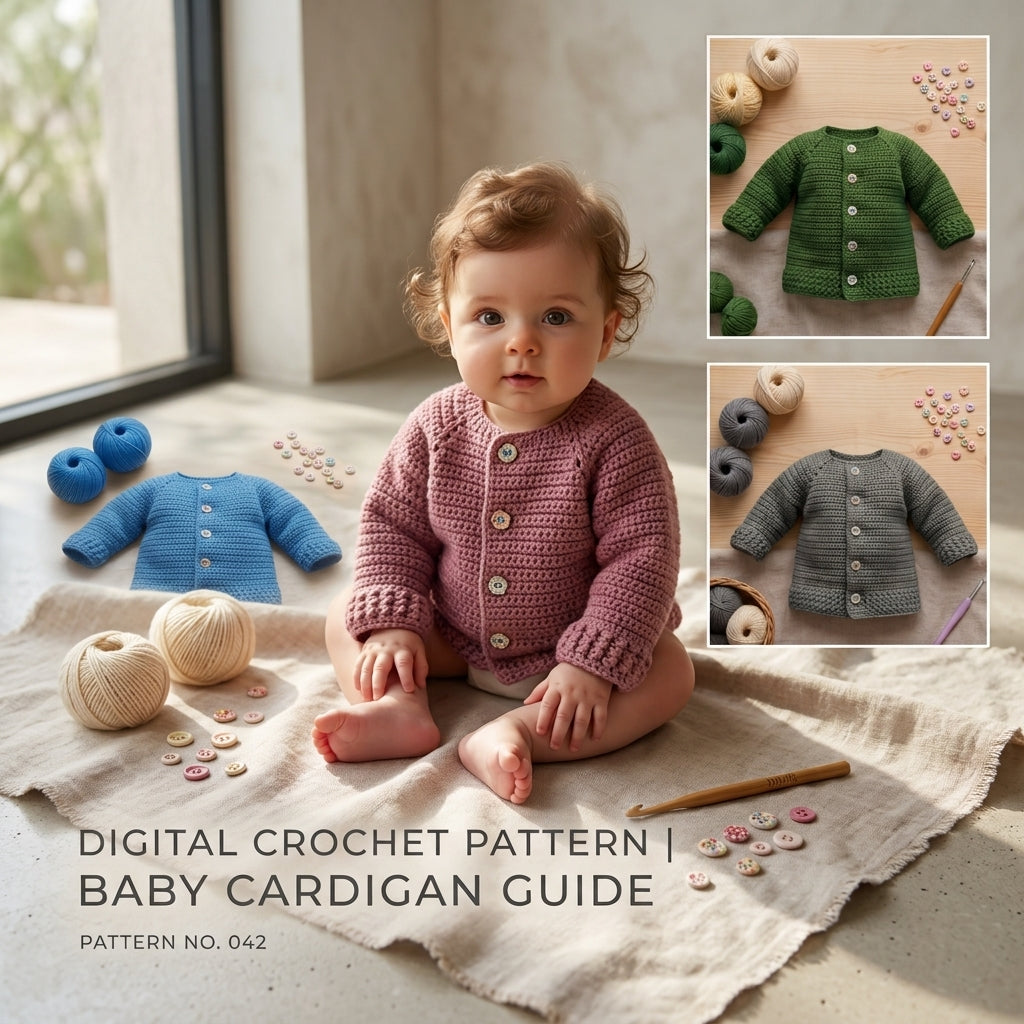 Hoodie Cardigan Kids Baby Hoodie | Crochet Pattern PDF