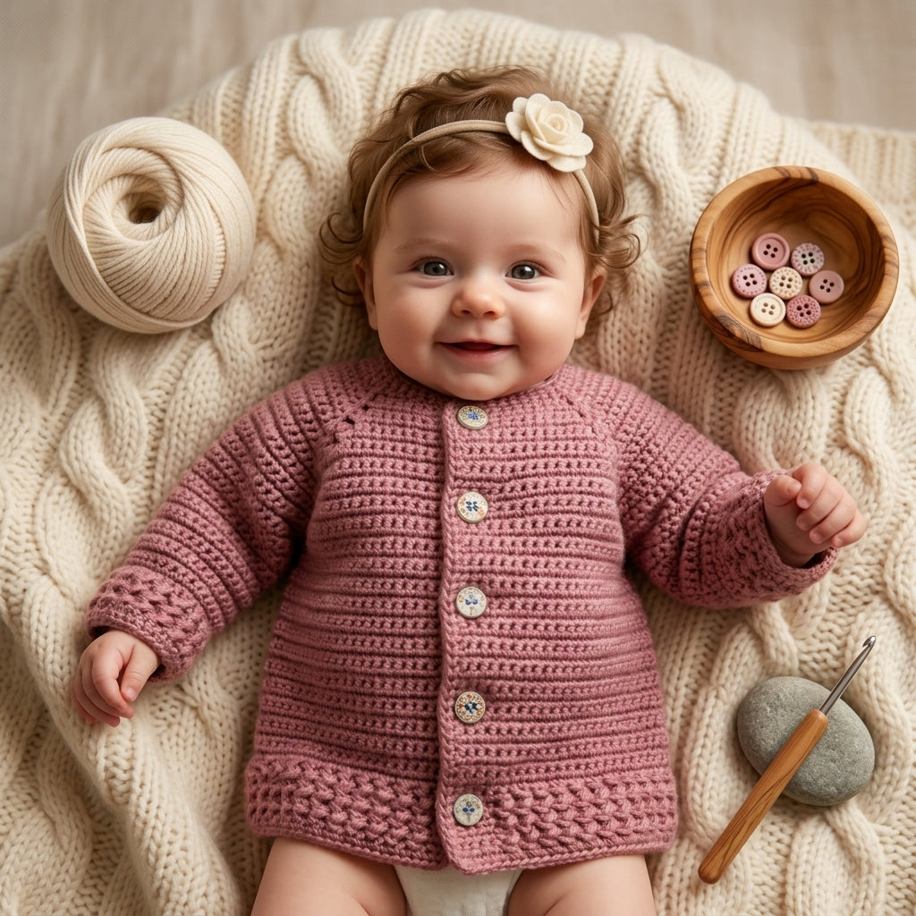 Hoodie Cardigan Kids Baby Hoodie | Crochet Pattern PDF