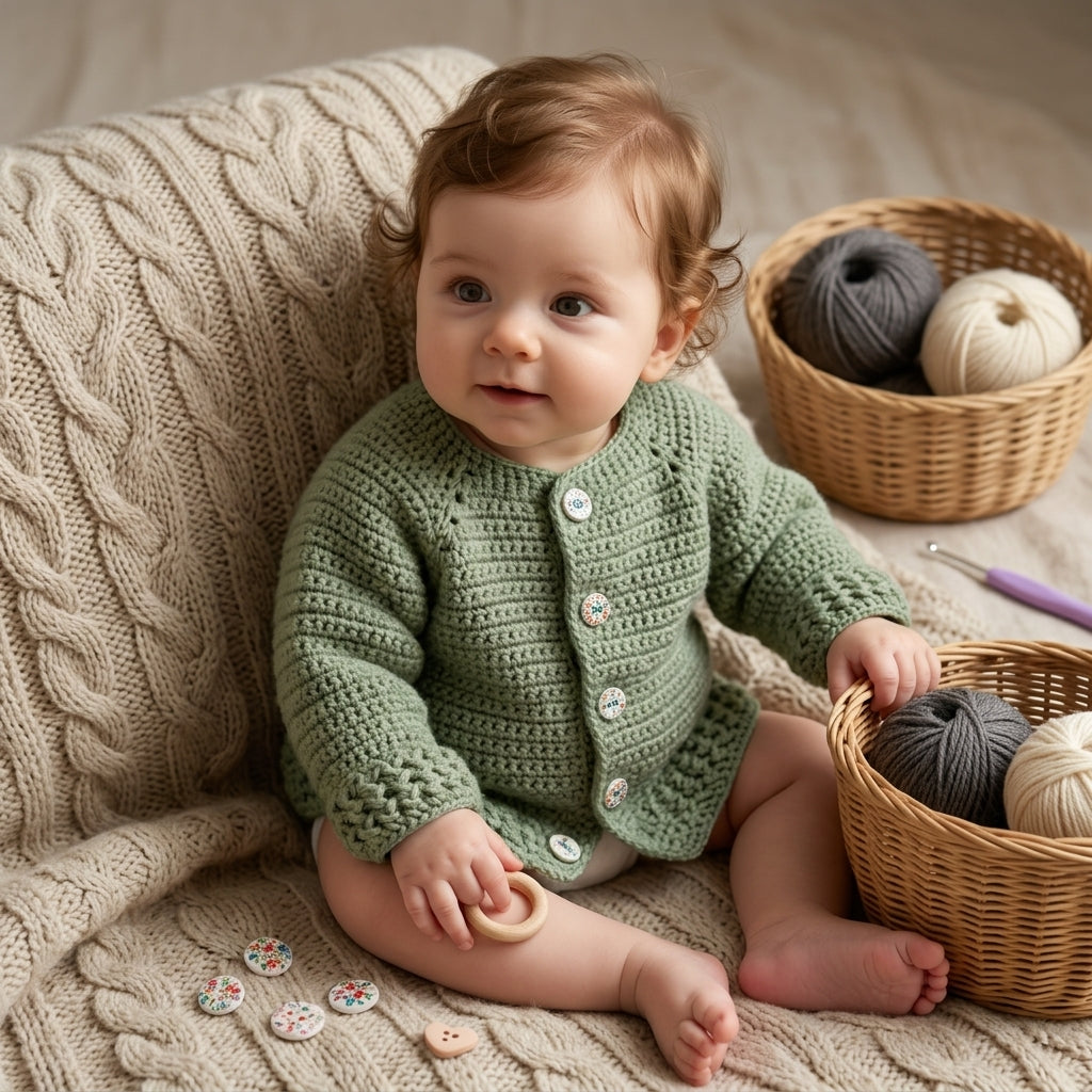 Hoodie Cardigan Kids Baby Hoodie | Crochet Pattern PDF
