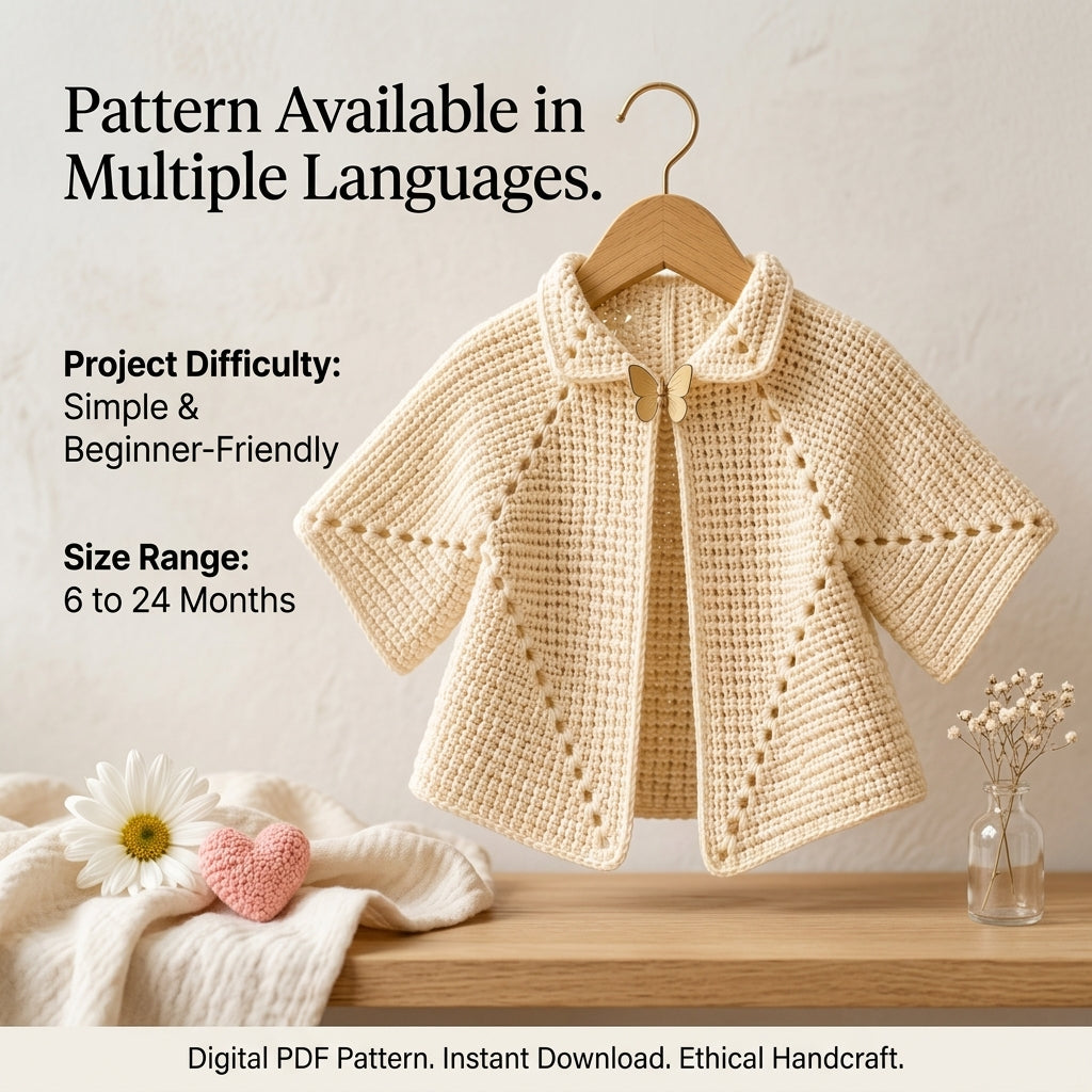 Star Stitch Baby Cardigan | Crochet Pattern PDF