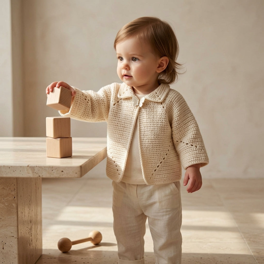 Star Stitch Baby Cardigan | Crochet Pattern PDF