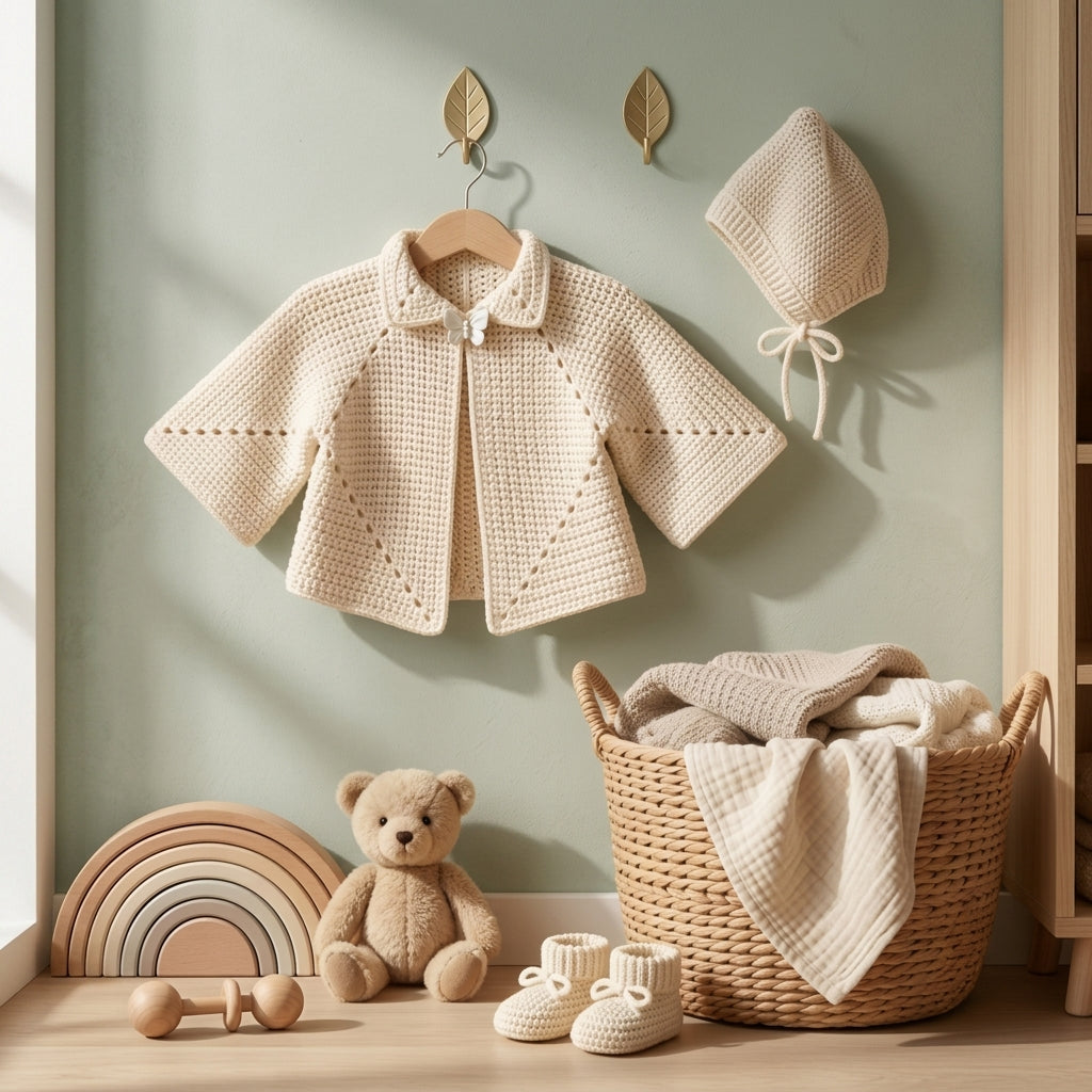 Star Stitch Baby Cardigan | Crochet Pattern PDF