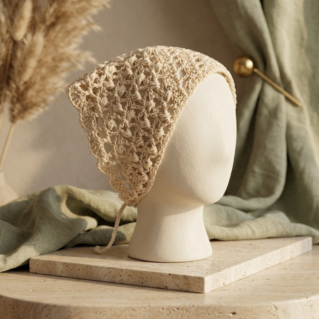 Puff Stitch Triangle Bandana | Crochet Pattern PDF