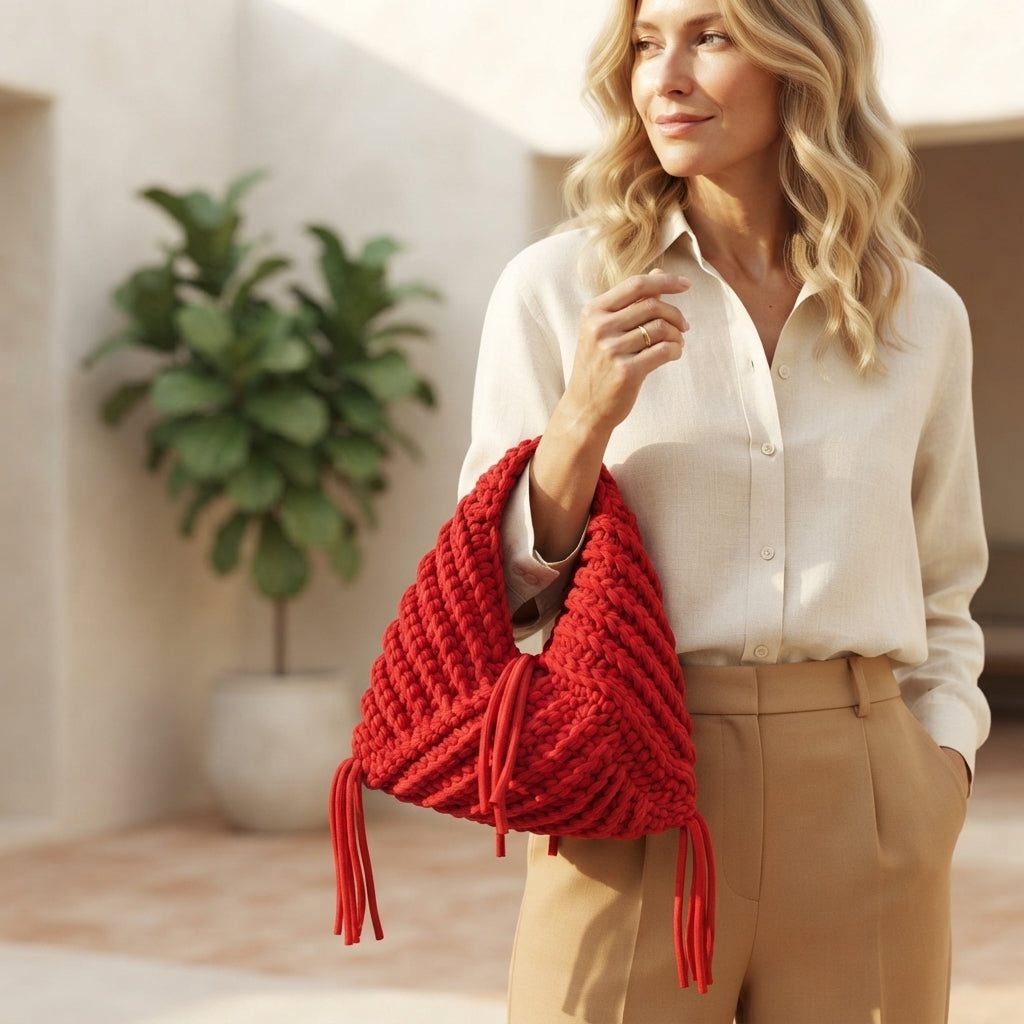Origami Chunky Handbag | Crochet Pattern PDF