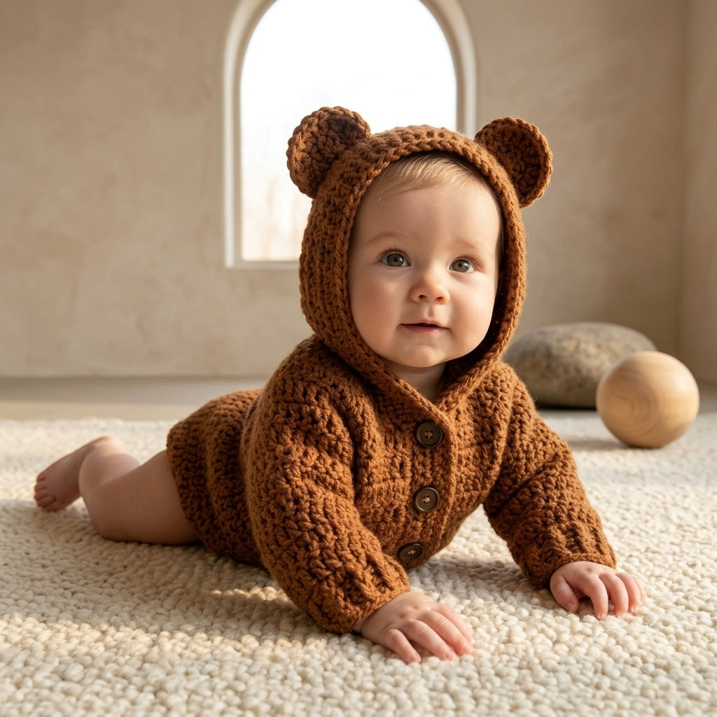 Bear Ears Baby Hoodie Bear Ears v8 | Crochet Pattern PDF