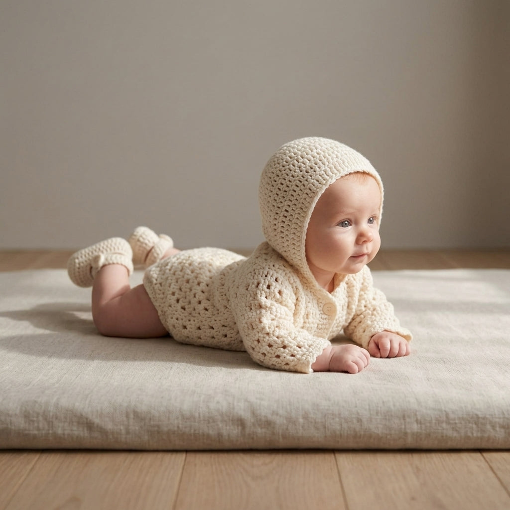 Cardigan Bonnet Booties Baby Cardigan | Crochet Pattern PDF