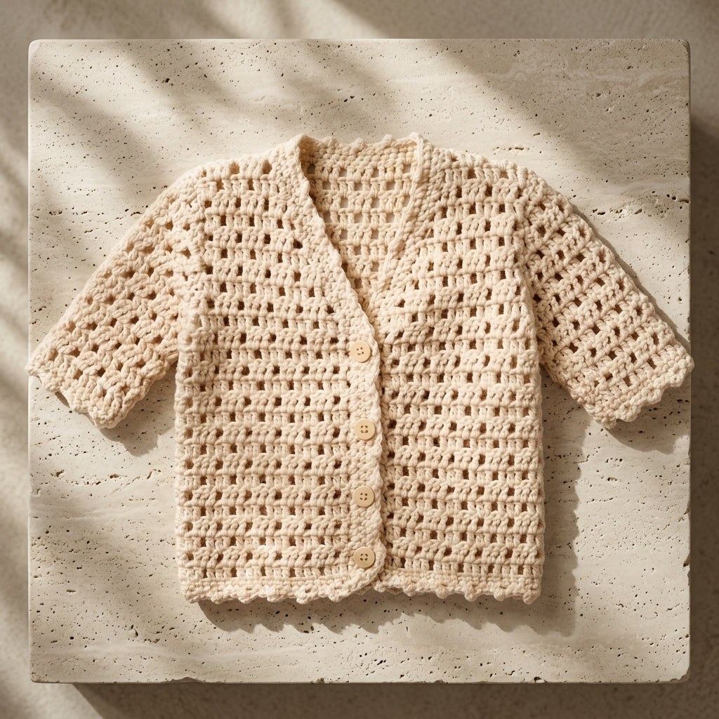 Cardigan Bonnet Booties Baby Cardigan | Crochet Pattern PDF