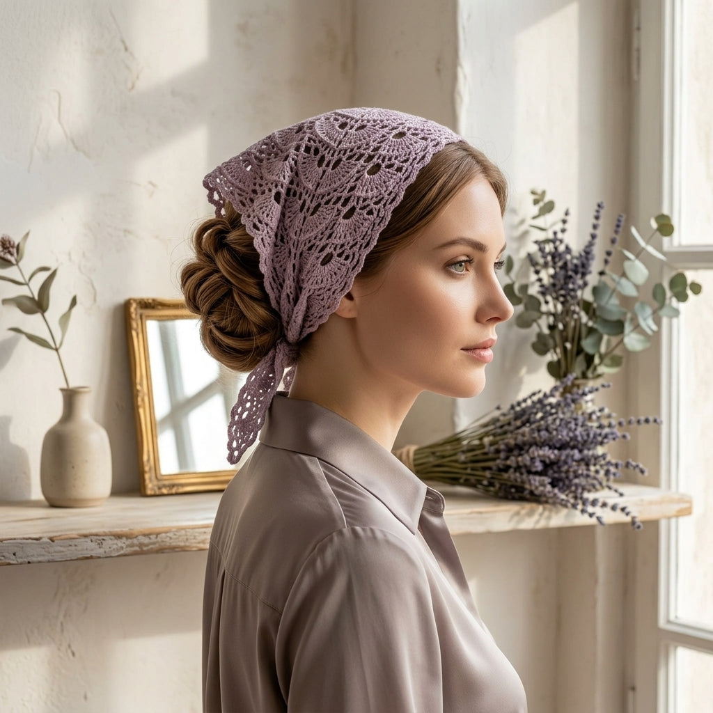 Boho Lace Hair Scarf | Beginner Crochet Pattern PDF