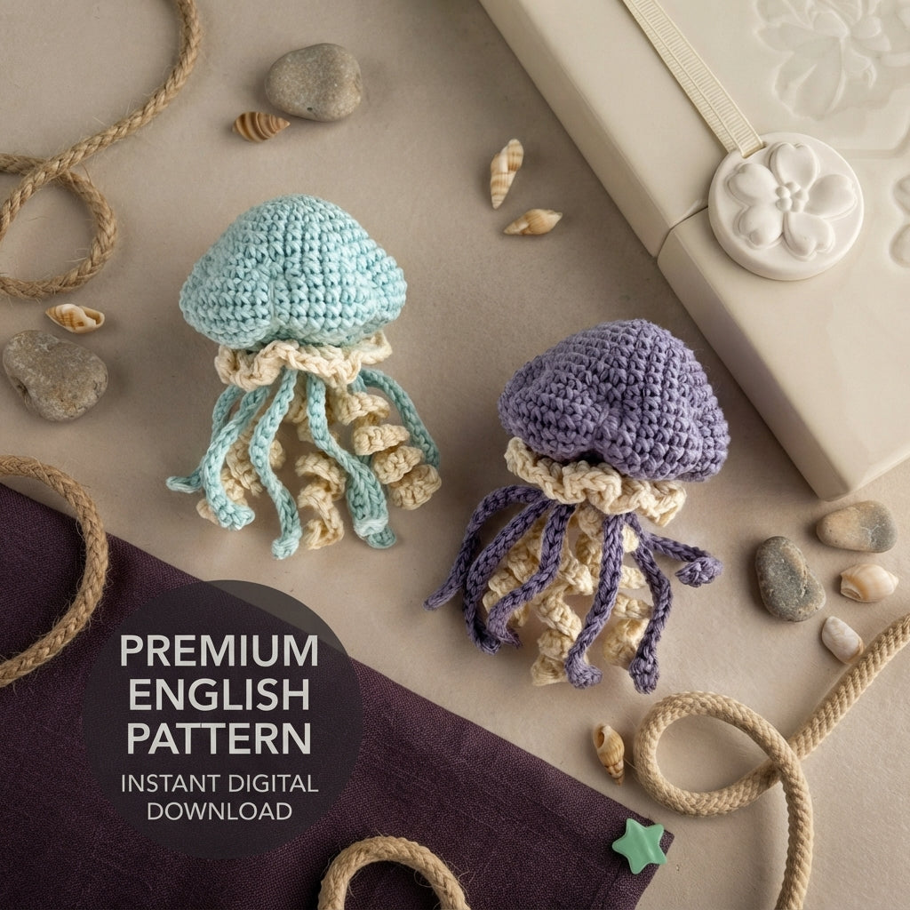 Gorgeous Jellyfish Bag Charm | Crochet PDF Pattern