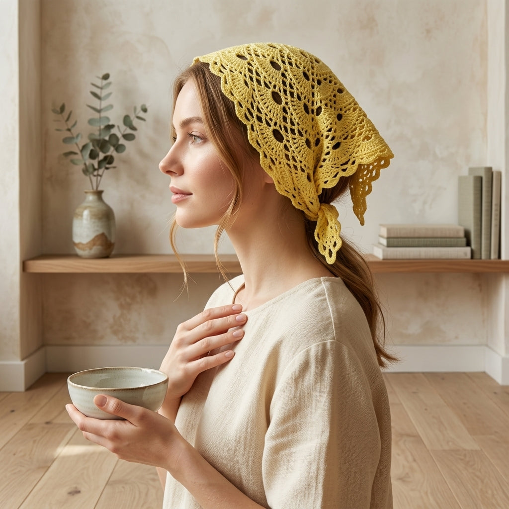 Boho Lace Hair Scarf | Beginner Crochet Pattern PDF