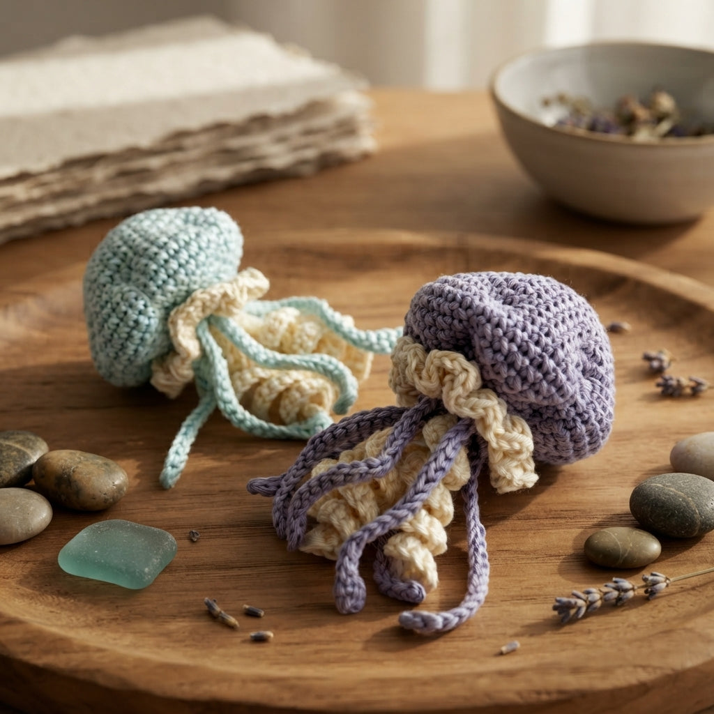 Gorgeous Jellyfish Bag Charm | Crochet PDF Pattern