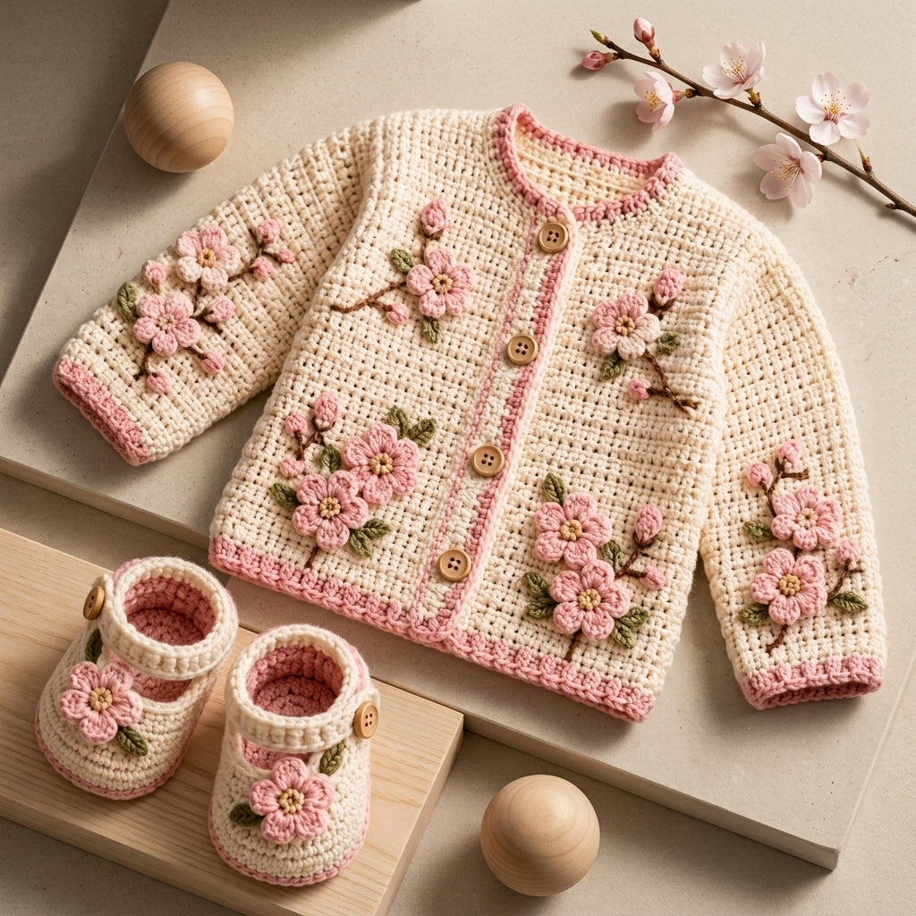 Cardigan Sweater Newborn Baby Cardigan Classic v3 | Crochet Pattern PDF