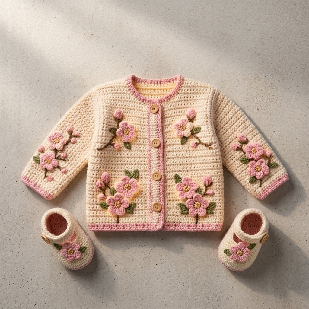 Cardigan Sweater Newborn Baby Cardigan Classic v3 | Crochet Pattern PDF