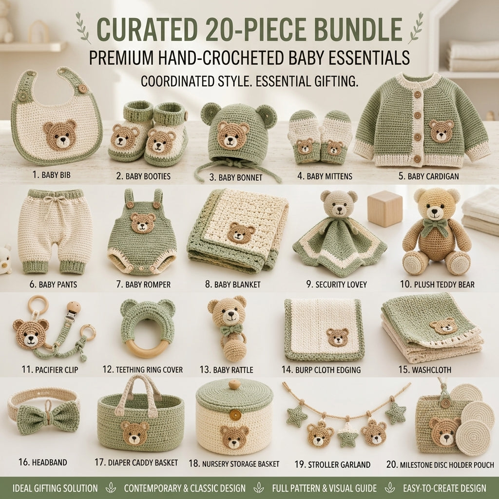 Bear Ears Baby Cardigan Bear Ears v6 | Crochet Pattern PDF