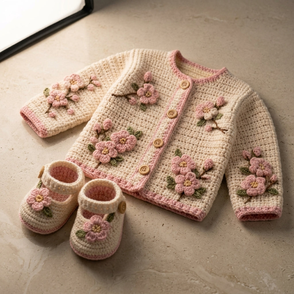 Cardigan Sweater Newborn Baby Cardigan Classic v3 | Crochet Pattern PDF