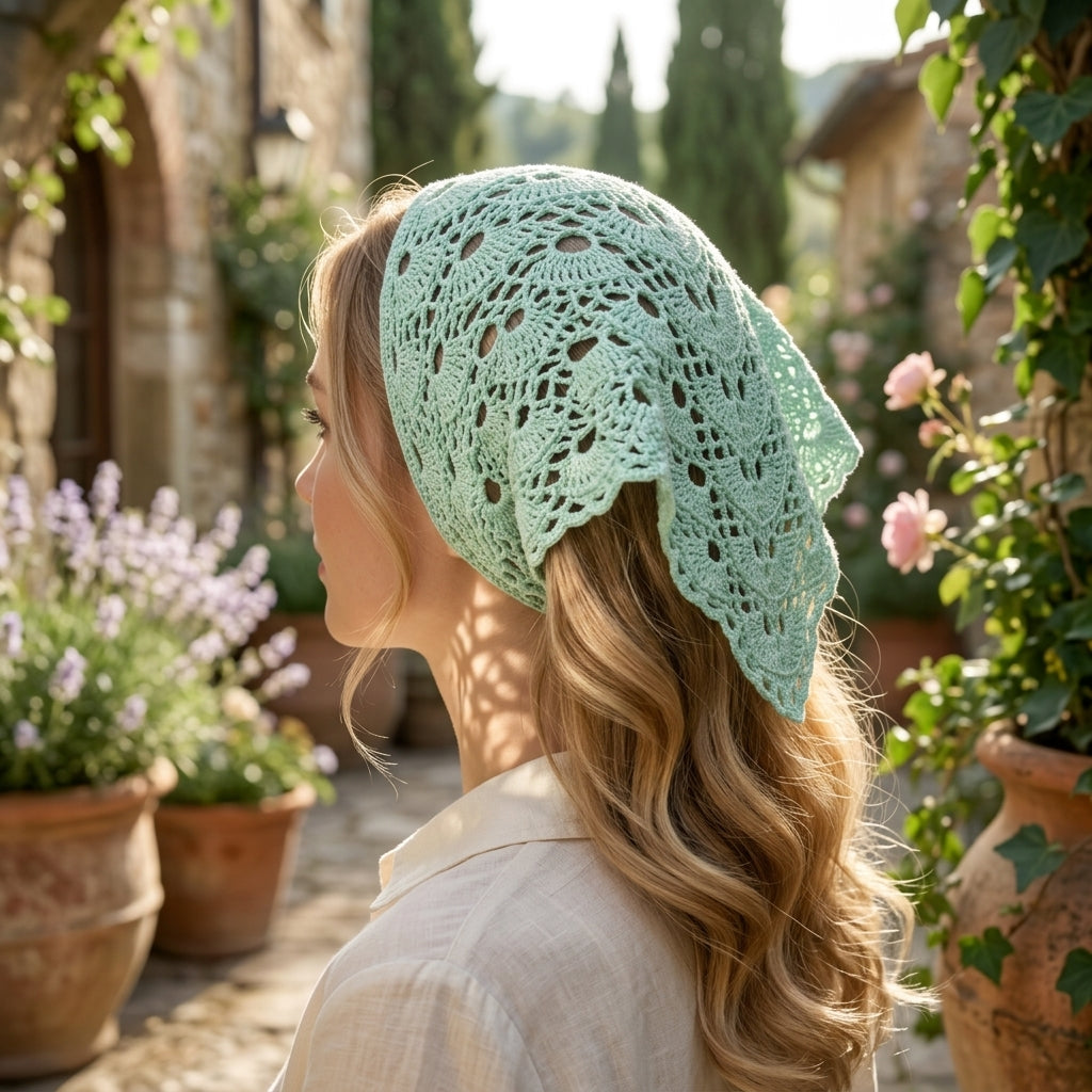 Boho Lace Hair Scarf | Beginner Crochet Pattern PDF