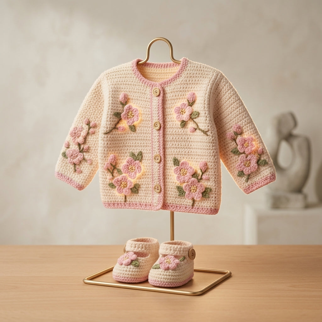 Cardigan Sweater Newborn Baby Cardigan Classic v3 | Crochet Pattern PDF