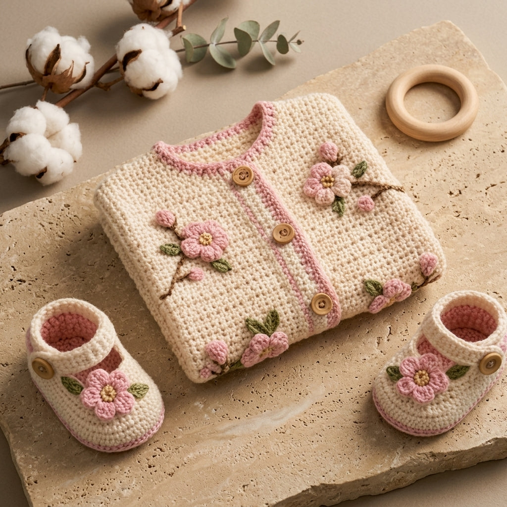 Cardigan Sweater Newborn Baby Cardigan Classic v3 | Crochet Pattern PDF
