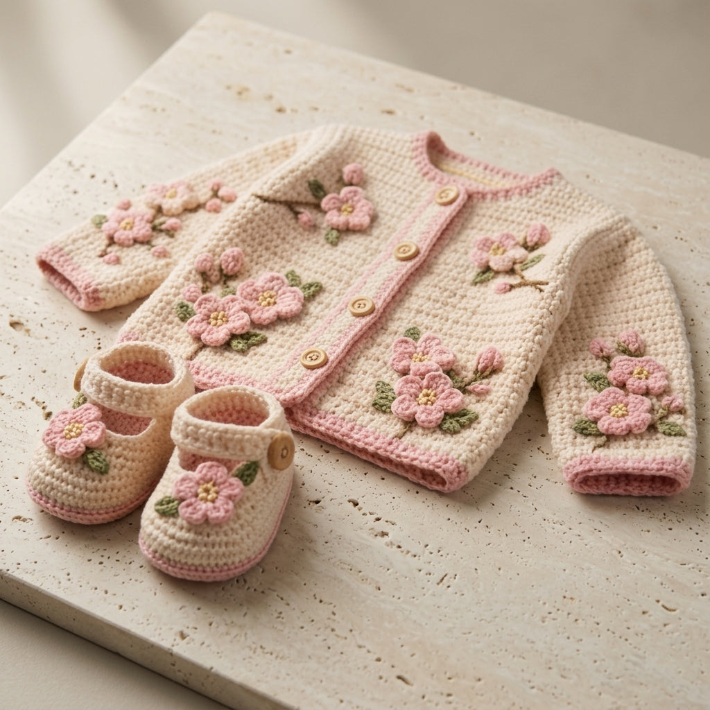 Cardigan Sweater Newborn Baby Cardigan Classic v3 | Crochet Pattern PDF