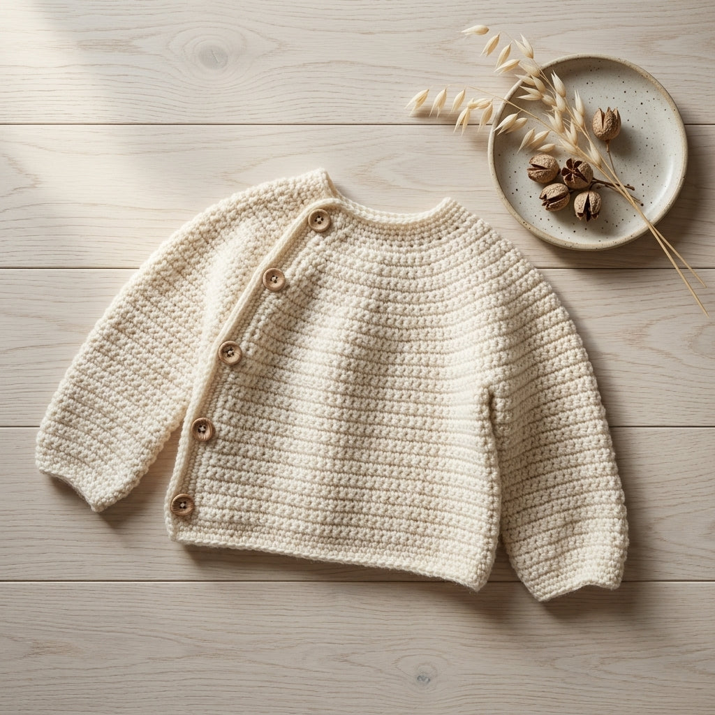 -Cardigan-Top Newborn-6 Years Baby Cardigan | Crochet Pattern PDF