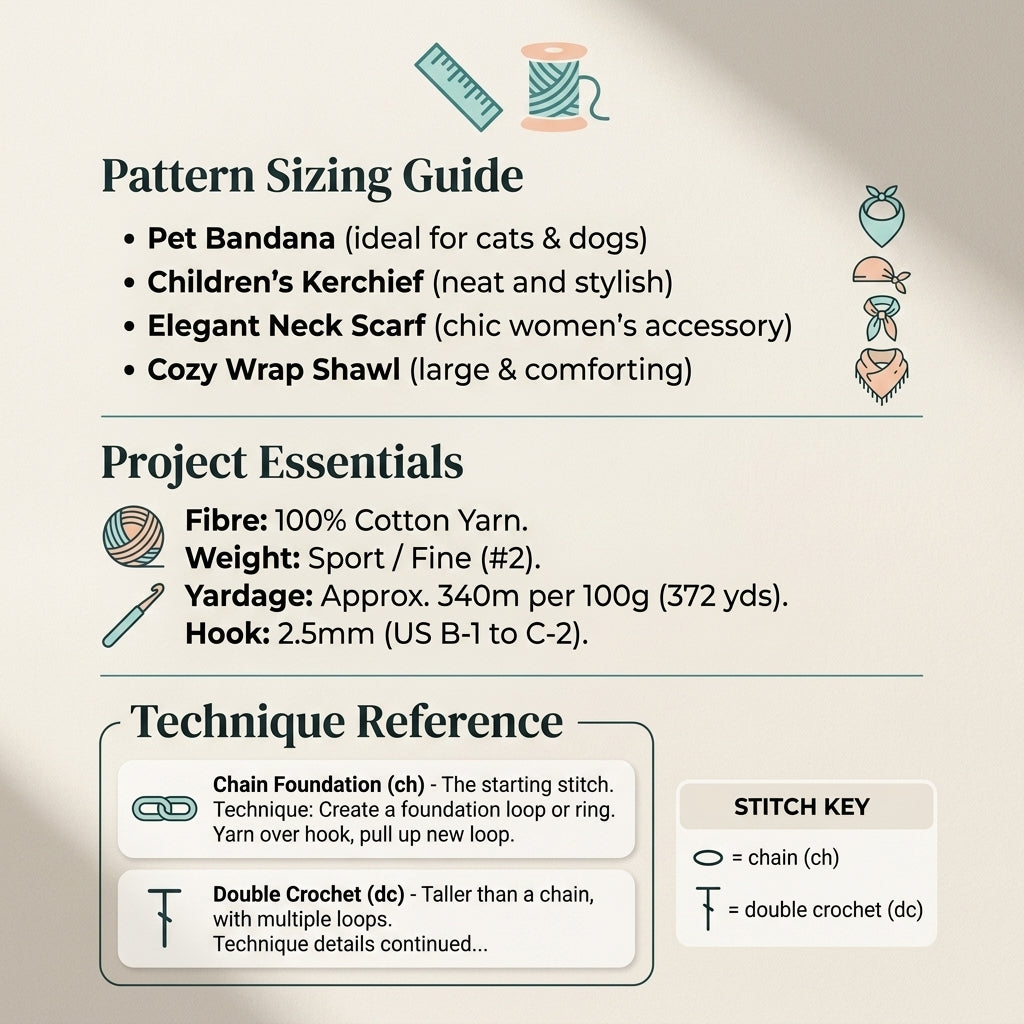 Boho Lace Hair Scarf | Beginner Crochet Pattern PDF