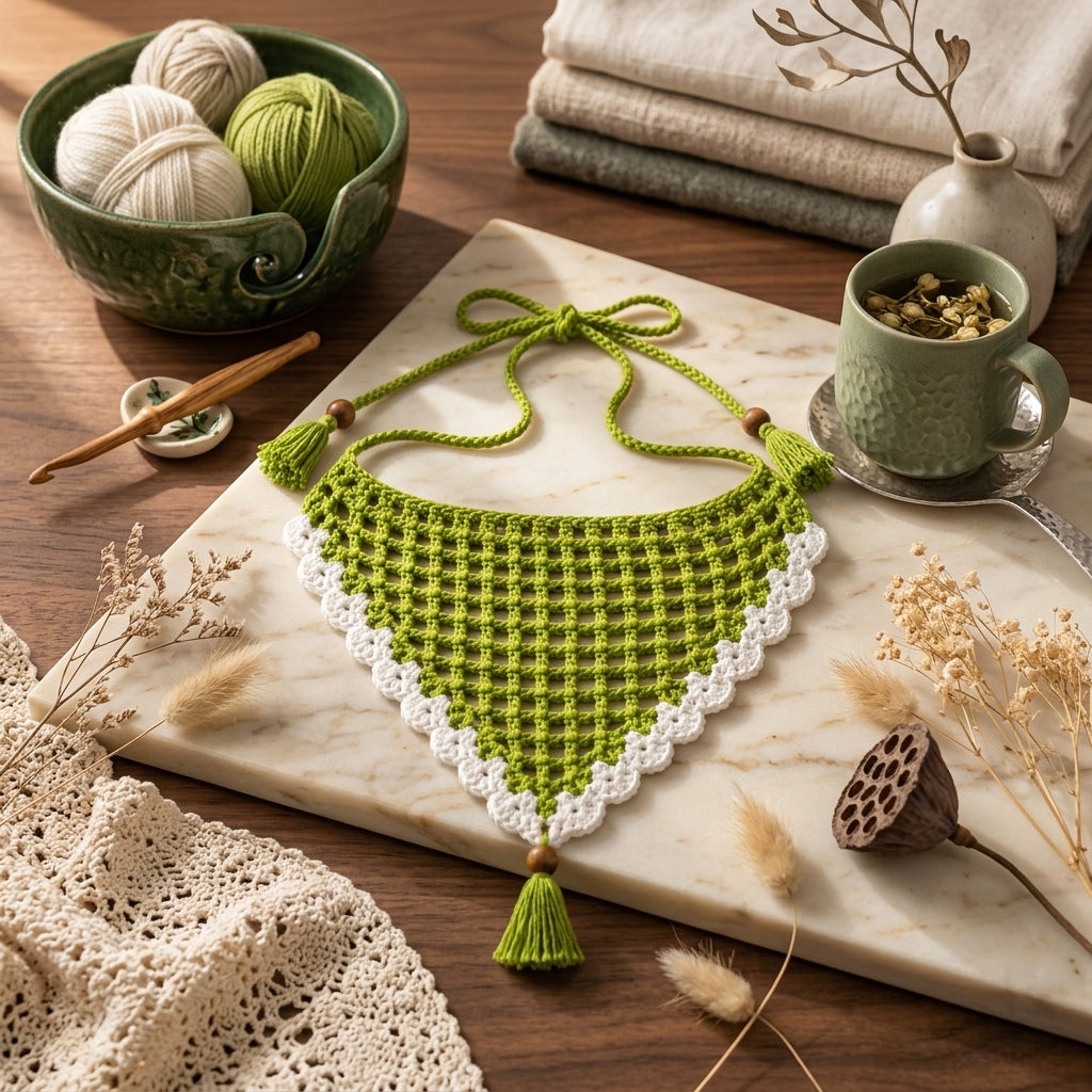Olive Green Crochet Headscarf | Beginner Pattern PDF