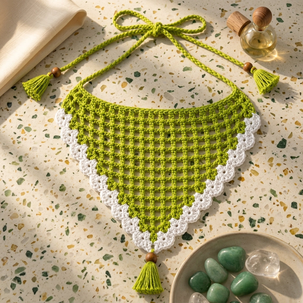 Olive Green Crochet Headscarf | Beginner Pattern PDF