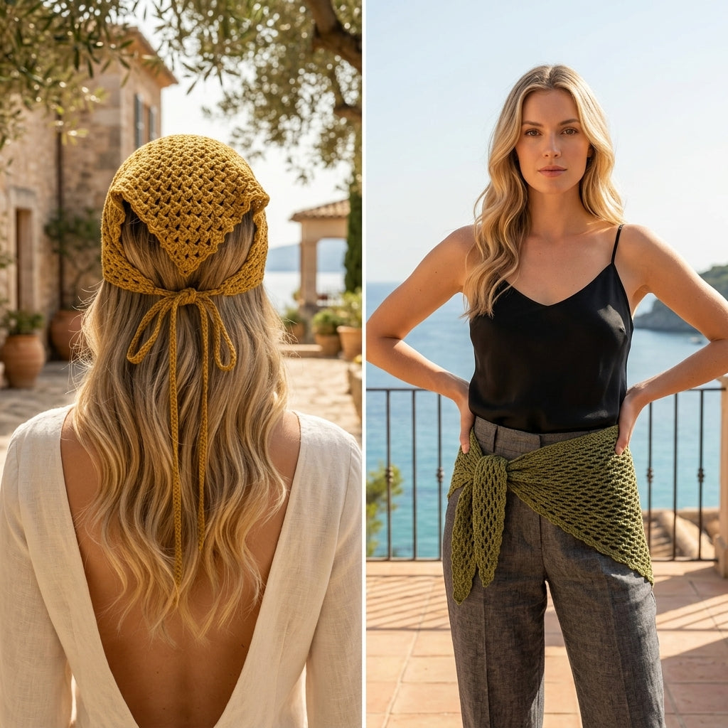 5-in-1 Boho Head Scarf Bundle | Crochet Pattern PDF