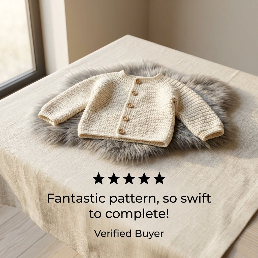 -Cardigan-Top Newborn-6 Years Baby Cardigan | Crochet Pattern PDF