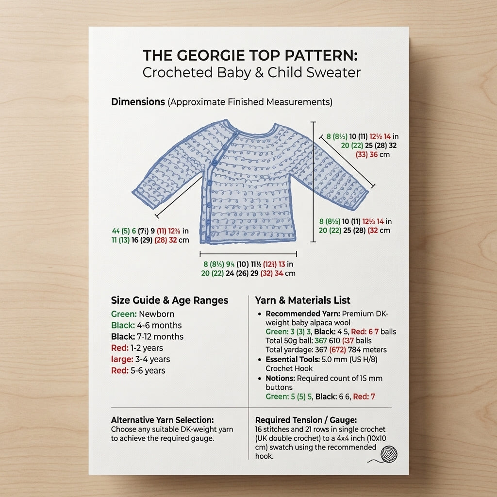 -Cardigan-Top Newborn-6 Years Baby Cardigan | Crochet Pattern PDF