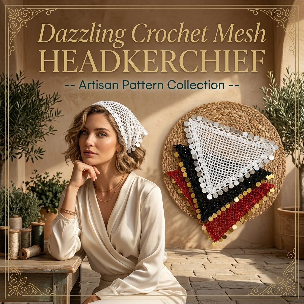 Sequin Boho Head Scarf | Beginner Crochet Pattern PDF