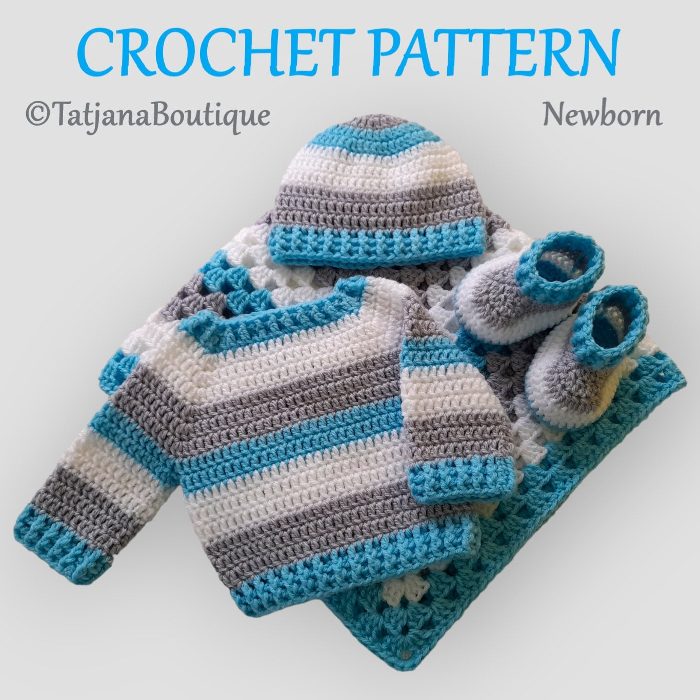 Blanket Sweater Hat Baby Sweater | Crochet Pattern PDF