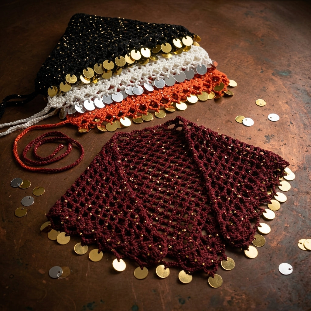 Sequin Boho Head Scarf | Beginner Crochet Pattern PDF