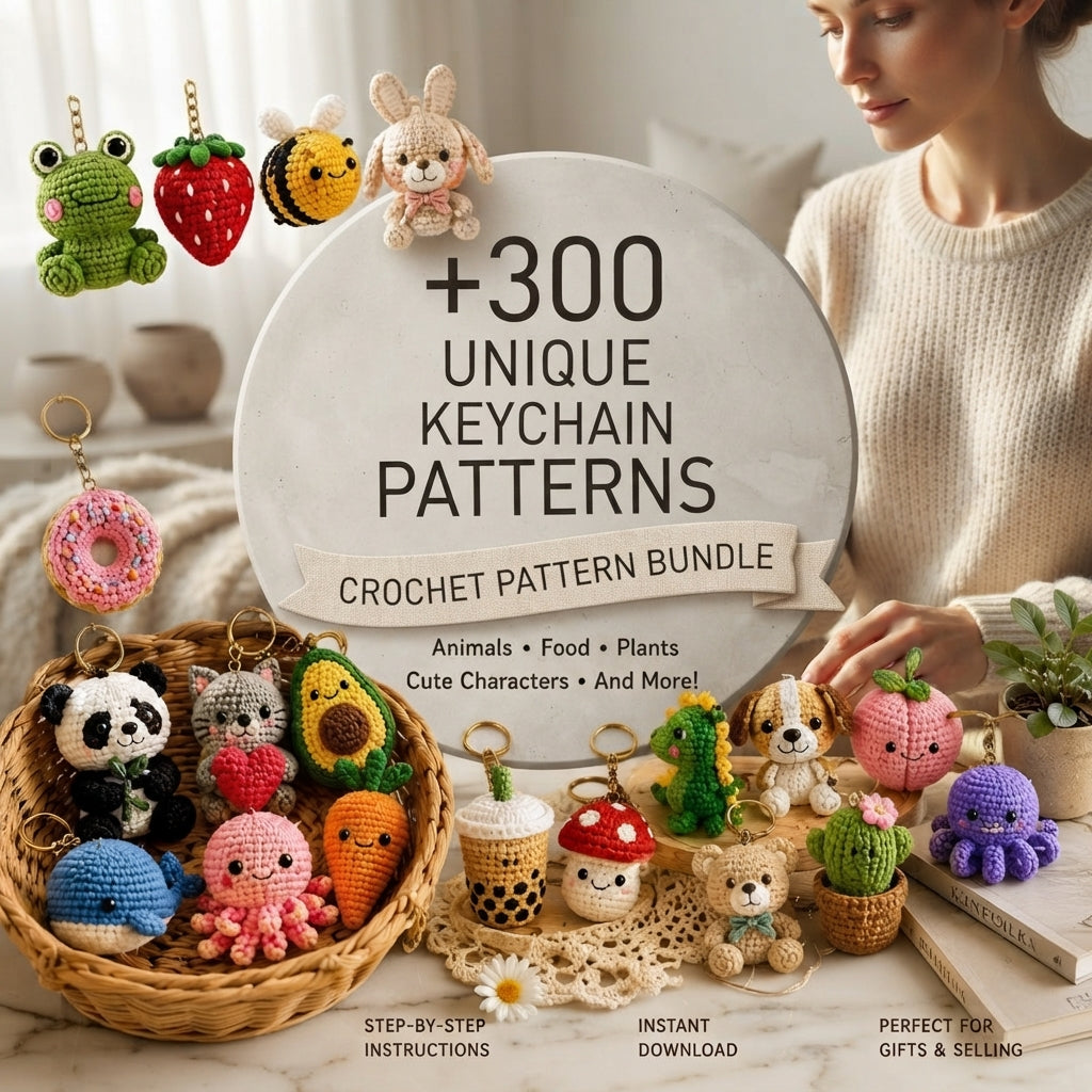 Mega 300 Crochet Keychain Patterns | PDF Bundle