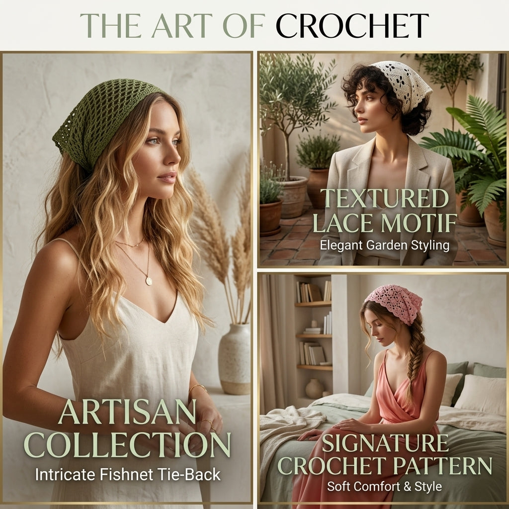 5-in-1 Boho Head Scarf Bundle | Crochet Pattern PDF