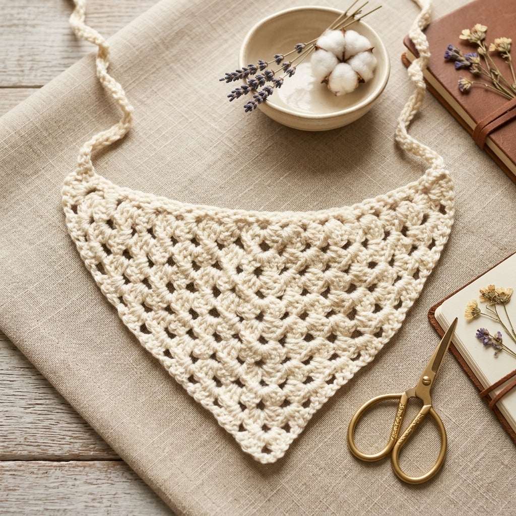 Easy Crochet Hair Kerchief | Beginner Pattern PDF