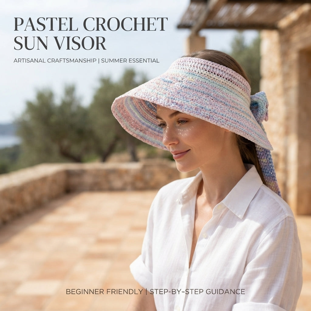 Modern Sun Visor | Crochet Hat Pattern PDF — Design 7