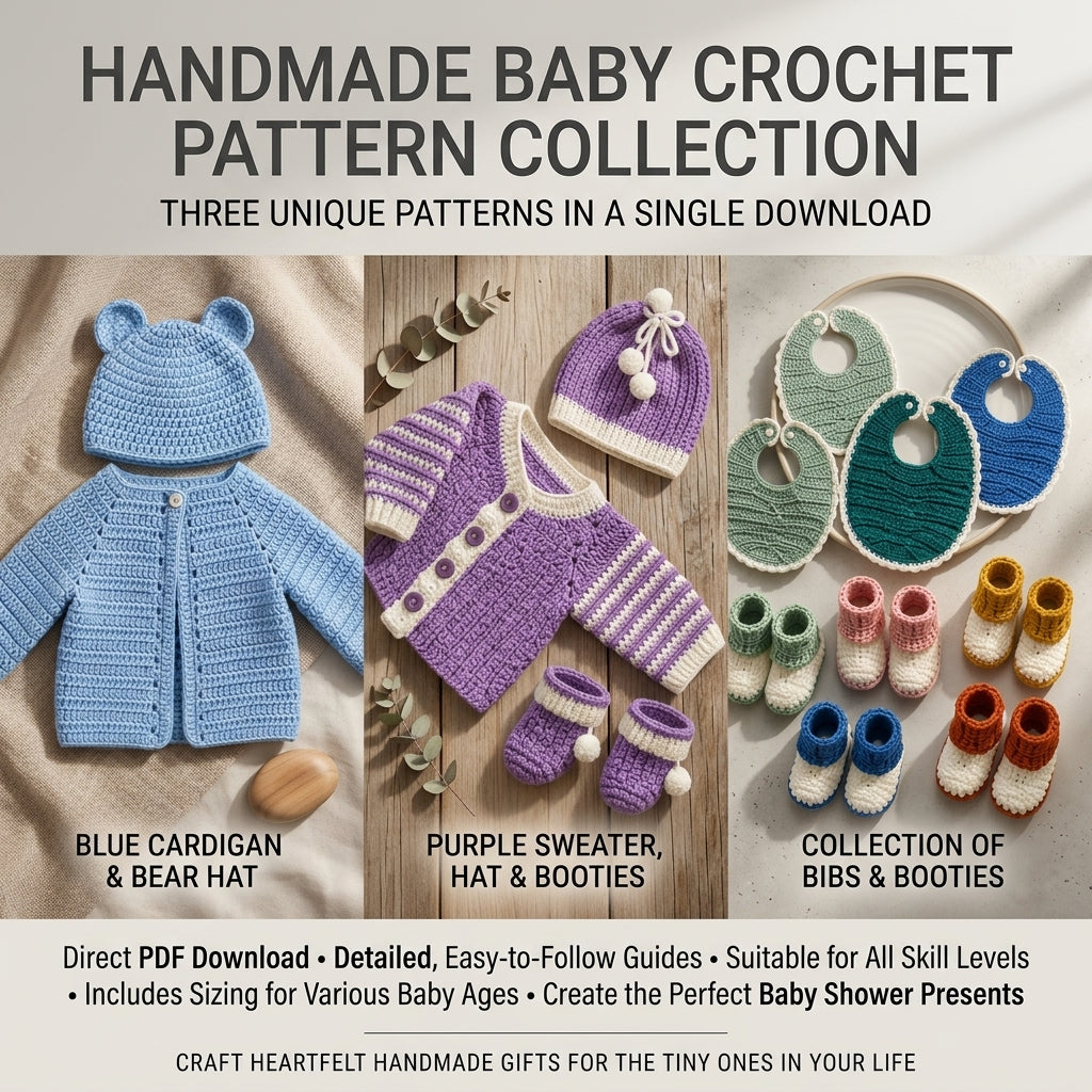 Bear Ears Baby Cardigan Bear Ears v4 | Crochet Pattern PDF